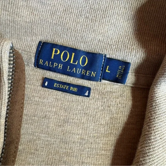 Polo Ralph Lauren Estate Rib 1/4 Zip, Beige Sand, Size L - Picture 4 of 9